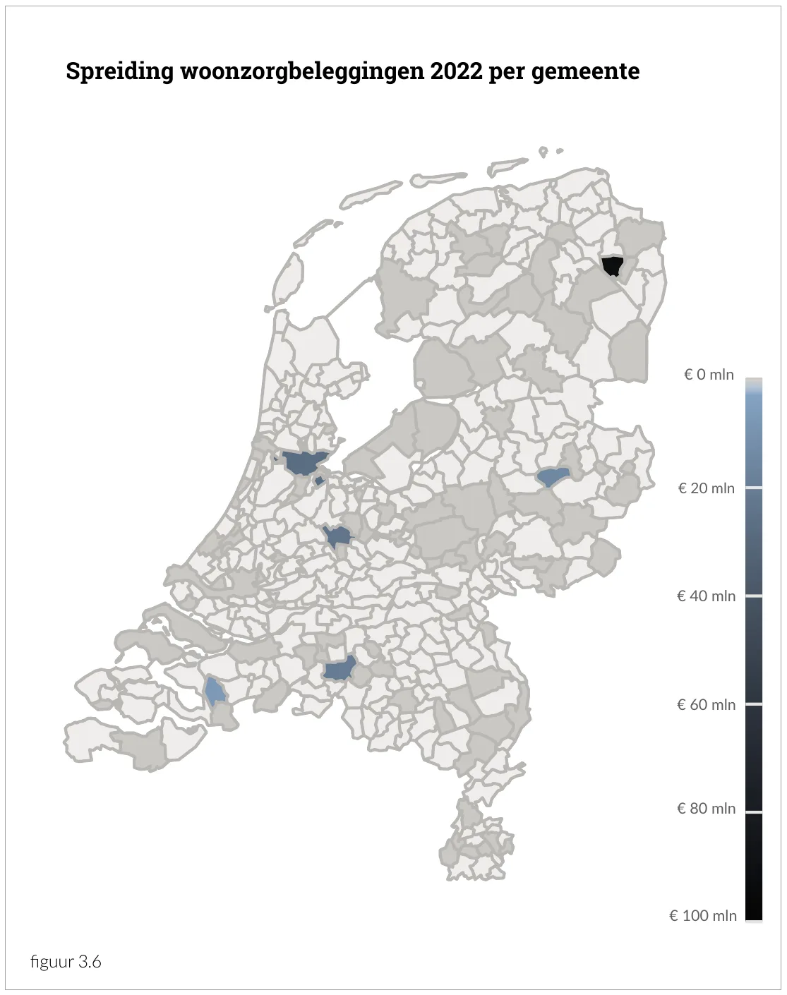 Spreiding woonzorgbeleggingen 2022 per gemeente