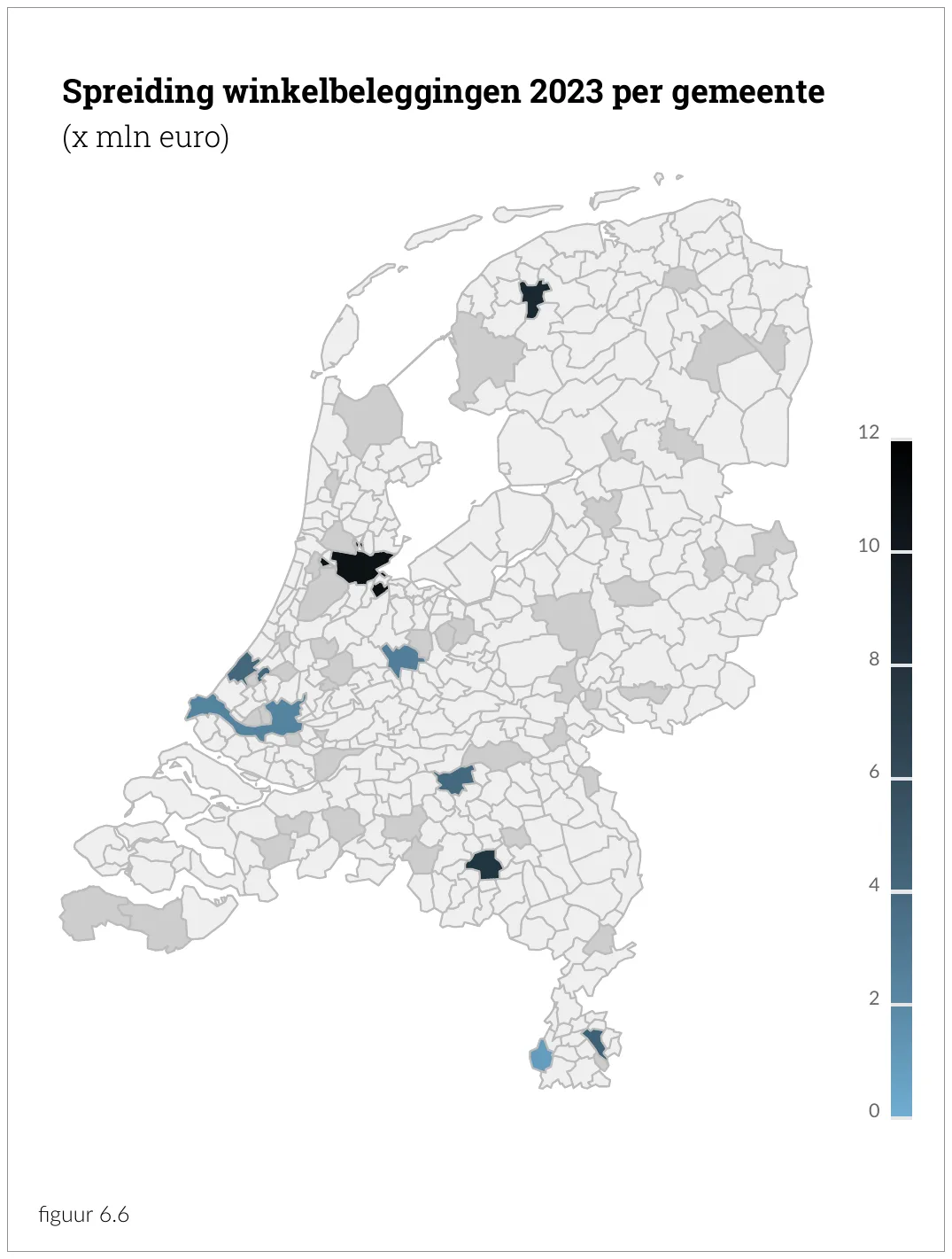 Spreiding winkelbeleggingen 2023 per gemeente
