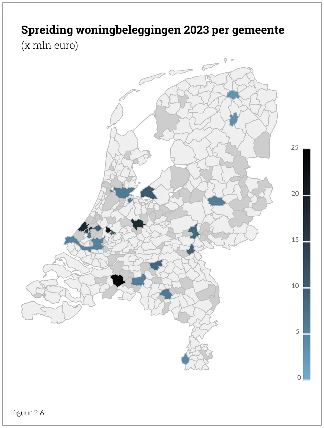 Spreiding woningbeleggingen 2023 per gemeente