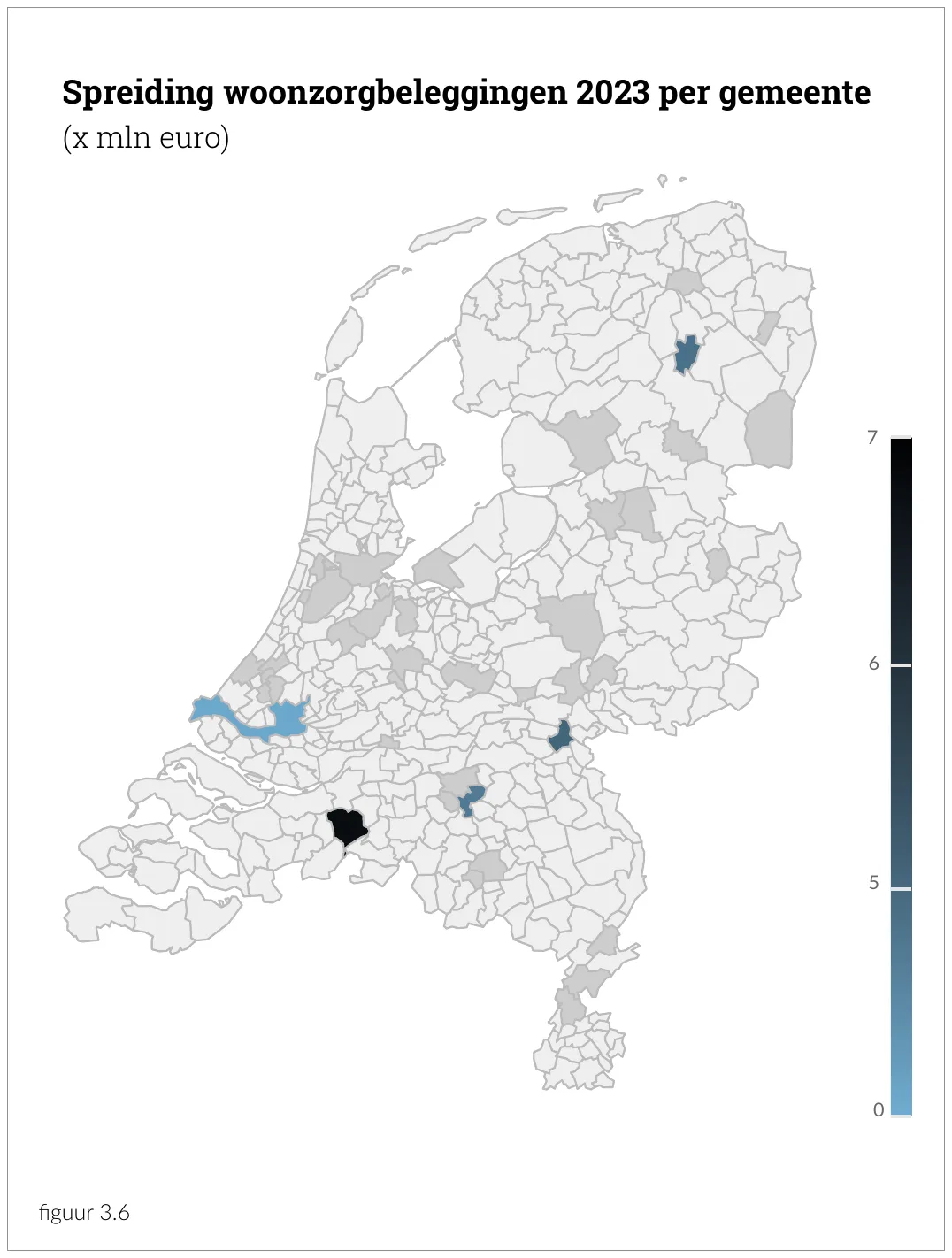 Spreiding woonzorgbeleggingen 2023 per gemeente