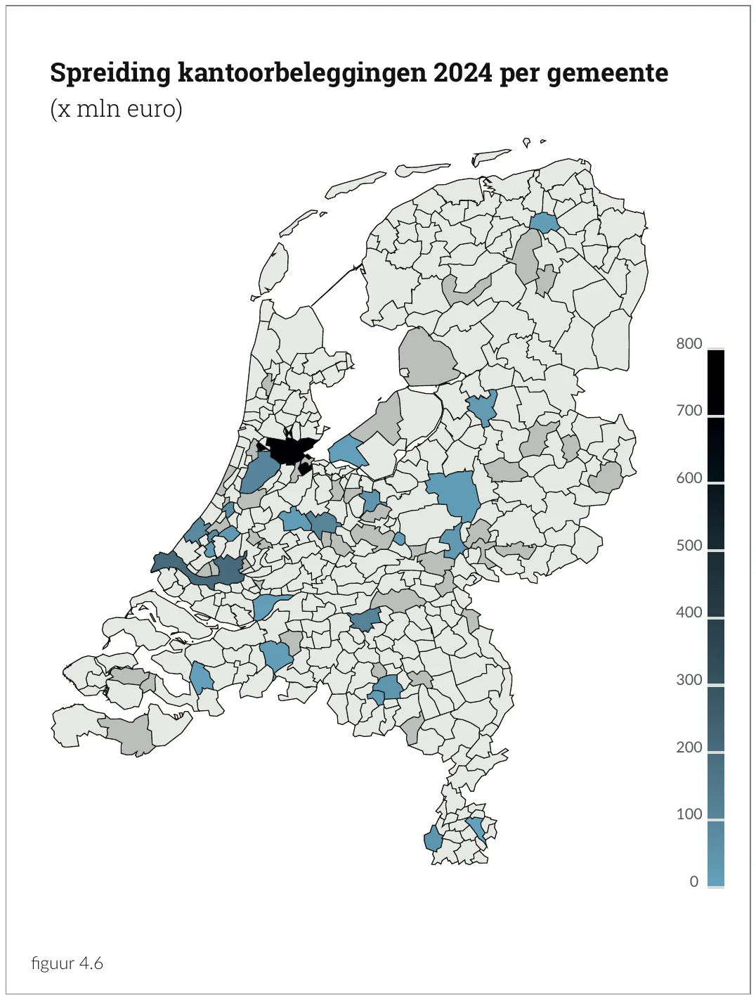 Spreiding kantoorbeleggingen 2024 per gemeente