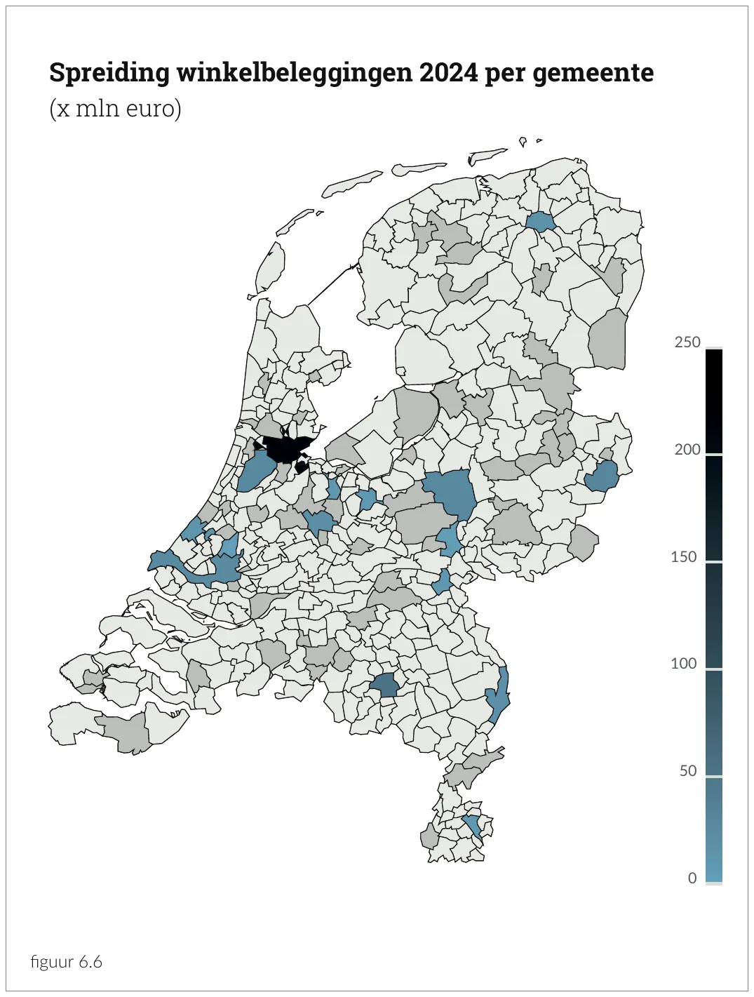 Spreiding winkelbeleggingen 2024 per gemeente