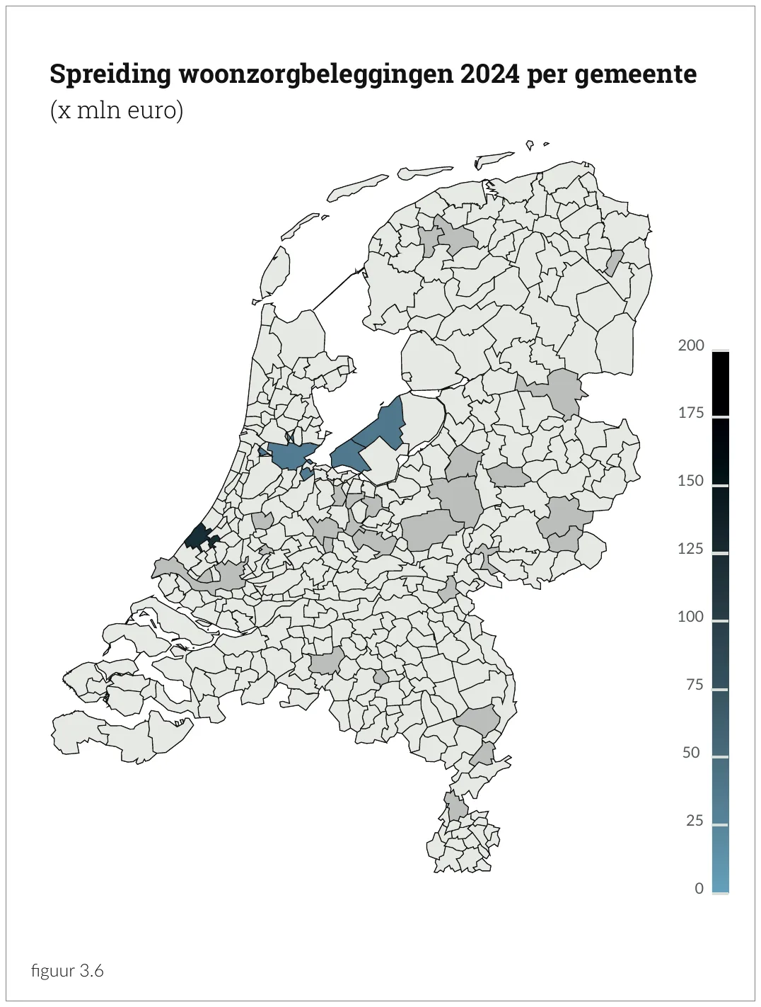 Spreiding woonzorgbeleggingen 2024 per gemeente